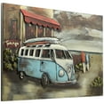 thumbnail image 2 of Empire Art Direct PMO-F1132SL-4832 48 x 32 in. Blue Bus Paddle Boarding Hand Painted Primo Mixed Media Iron Wall Sculpture 3D Metal Wall Art, 2 of 9