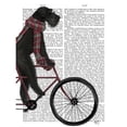 thumbnail image 3 of Fab Funky 19x24 Black Modern Framed Museum Art Print Titled - Schnauzer on Bicycle, Black, 3 of 5
