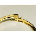thumbnail image 4 of 10K 8in Yellow Gold Diamond Cut/Textured Bangle with Latch Clasp, Approx 5g, 4 of 8