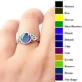 thumbnail image 1 of 8 Piao Anillo de humor que cambia de color con piedra lunar simulada de forma redonda, 1 of 3