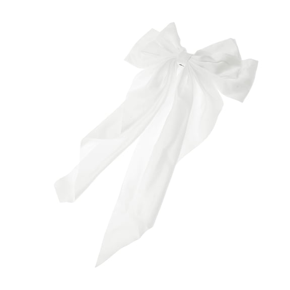 Unique Bargains Women's Bow Ribbon French Barrette Hair Clips White