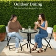 thumbnail image 4 of Best Choice Products 3-Piece Patio Bistro Dining Furniture Set w/ Glass Tabletop, Folding Chairs - White, 4 of 10