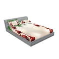 thumbnail image 2 of Ambesonne Christmas Fitted Sheet & Pillow Sham Set, Red Balls Ribbons, Full, Green and Red, 2 of 2