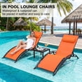 thumbnail image 3 of Pirecart 6PCS Patio Chaise Lounge Set Adjustable Sunbathing Tanning Poolside Lounger Chairs, Orange, 3 of 10