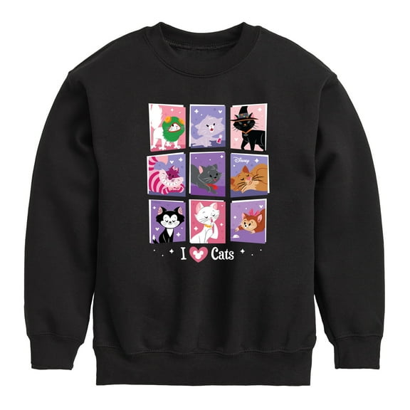 Disney Classics - Cats & Dogs - Grid Of Assorted Cats - Toddler And Youth Crewneck Fleece Sweatshirt