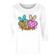 thumbnail image 4 of Camisetas Casuales de las Mujeres Impresas 3/4 Manga Cuello Redondo Blusa, Moda Ligera Superior para el Hogar Y el Uso Diario, Cómoda Imitación de la Tela Del Estante, 4 of 6