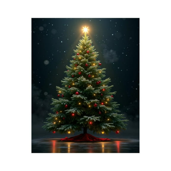 Paint by Numbers Kit for Adults, Christmas Tree Night Scene Paint by Numbers, Easy Paint by Numbers Kit for Adults Beginner, DIY Adult Paint by Number Kits on Canvas, Home Decor