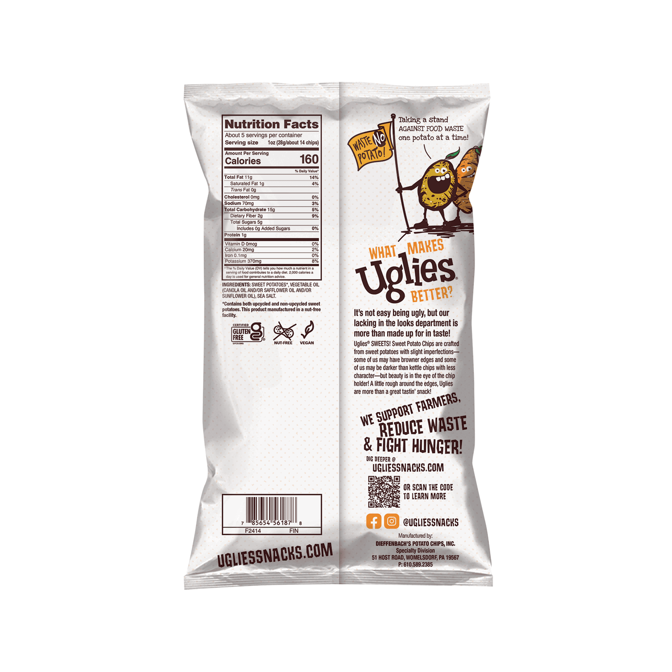 Uglies Healthy Sweets, Sweet Potato Kettle Chips, Kosher, Vegan, Gluten ...