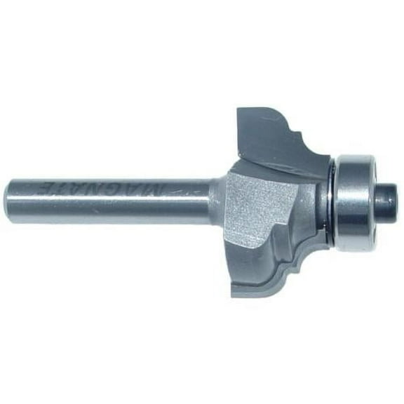 Magnate 3605 Cove & Bead 1/4" Shank Diameter Router Bit - 1/8", 1/8" Radius (Bead, Cove), 7/16" Cutting Height, 1" Overall Diameter, BR-03 Bearing