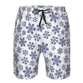 thumbnail image 3 of Pofeuu Dark Blue Snowflakes Prin Men's Swim Trunks Quick Dry Bathing Suit Swimming Board Shorts Mesh Lining Beach Swimwear-XX-Large, 3 of 6