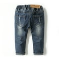 thumbnail image 2 of KIDSCOOL SPACE Baby Girl Boy Little Kid D Ring Ripped Denim Jeans Pants,12-18 Months, 2 of 7