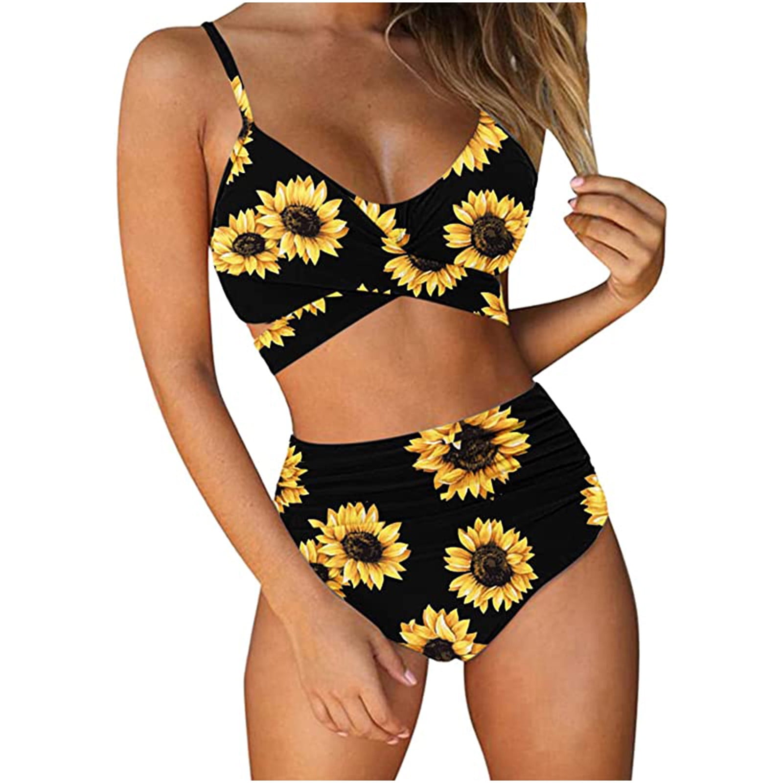 waar dan ook kompas Exclusief Lastesso Women's High Breast Contrast Camis Split Bikini Set Two Piece  Swimwear Fashion Beachwear - Walmart.com