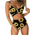thumbnail image 2 of Traje de baño de dos piezas para mujer, cómodo, con pecho alto, en contraste OAVQHLG3B Store lin121212, 2 of 4