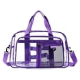 thumbnail image 1 of Bolso de mano transparente, bolsa de tipo para compras, desplazamientos diarios, viajes de negocios y otros viajes. Púrpura, 1 of 8