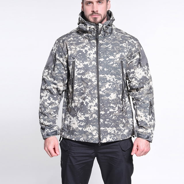 LSLJS Men's Warm Fleece Skin Soft Outdoor Jacket Camouflage( Camouflage, M)