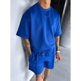 thumbnail image 4 of Men'S Two Piece Outfits Sets: Crew Neck Summer T-Shirt and Shorts Set with Pockets Royal Blue M, 4 of 7