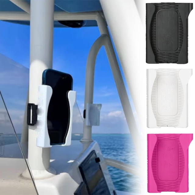 Boat Phone Holder – Adjustable Waterproof Smartphone Mount for Fishing, Kayaking & Golf Carts, Tool-Free Rail Clamp, One-Hand Use, UV & Salt Resistant