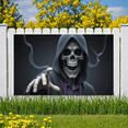thumbnail image 6 of Spooky Theme Halloween Banner Skeleton Design Gothic Grim Reaper for Holiday Party Haunted House Scary Event, 6 of 9