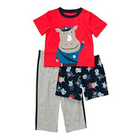 Carters Infant Boys 3 Piece Sleepwear Set Hippo Policeman Pajamas PJs