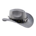 thumbnail image 2 of Cowboy Hat for Women Men Rivet Wide Brim Hats Felt Western Cowgirl Hats for Cosplay Fancy Dress Dress-up Party, 2 of 7