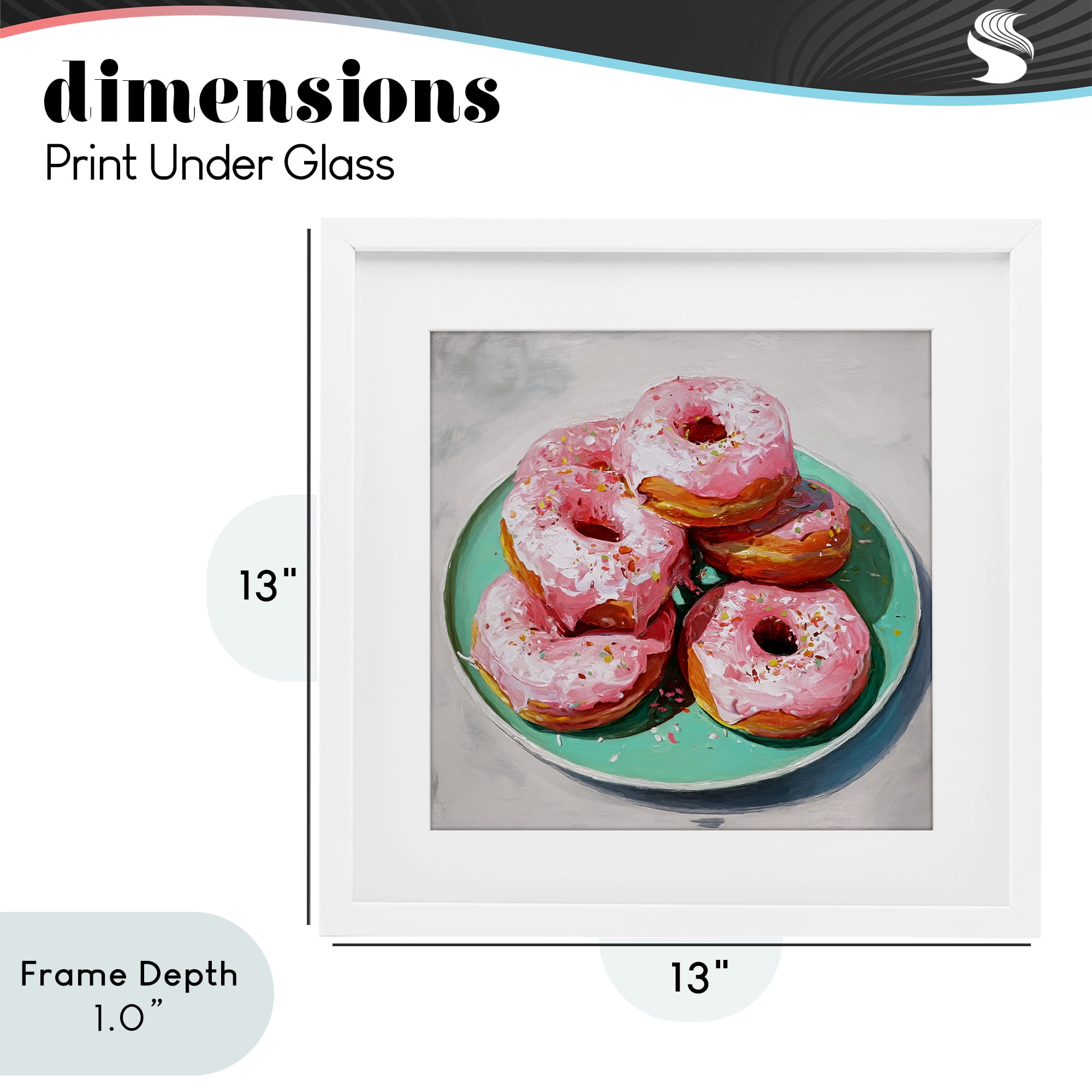 Stupell Industries Pink Frosted Donuts White Framed Print Under Glass, design by Tina LeCour