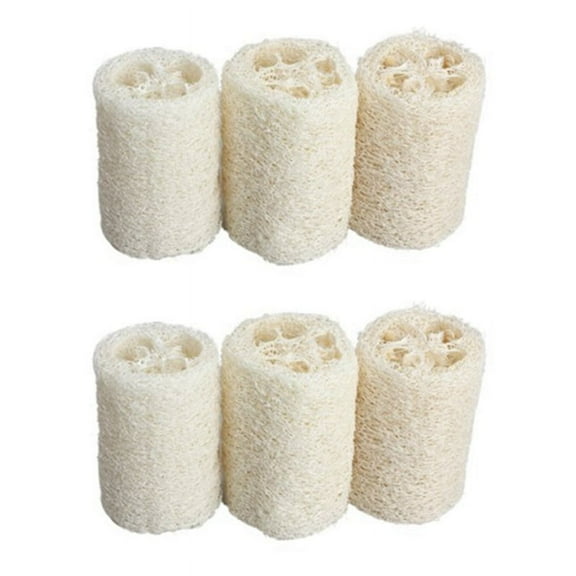 6PCS Natural Loofah Bath Body Shower Sponge Scrubber (Large)