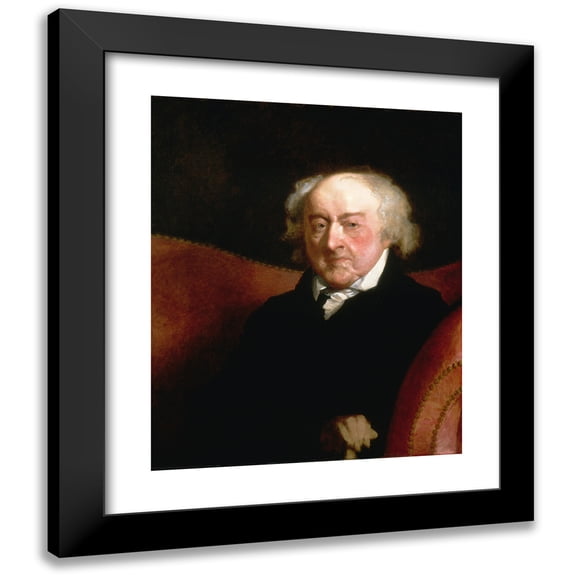 Gilbert Stuart 12x14 Black Modern Framed Museum Art Print Titled - John Adams (1826)