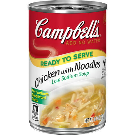 Campbell's Ready to Serve Low Sodium Chicken with Noodles Soup, 10.75