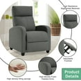 thumbnail image 5 of YRLLENSDAN Recliner Chair for Living Room Home Theater Seating Single Reclining Sofa Lounge with Padded Seat Backrest (Grey), 5 of 7