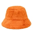 thumbnail image 2 of Winter Faux plush Fuzzy Bucket Hat Fluffy Warm Hat for Women Men,One Size, 2 of 3