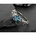 thumbnail image 5 of Hexagon Alexandrite Ring Vintage Twig Leaf Amethyst Engagement Promise Ring Unique White Gold June Birthstone Wedding Ring Gift for Women, 5 of 5