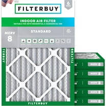 Filterbuy 16.25x21.25x2 MERV 8 Dust Defense, Pleated HVAC AC Furnace Air Filters (6-Pack)