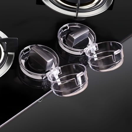 LAMIRO Clear Stove Knob Covers (8 Pack) Child Safety Guards, Large Design - Baby Proof