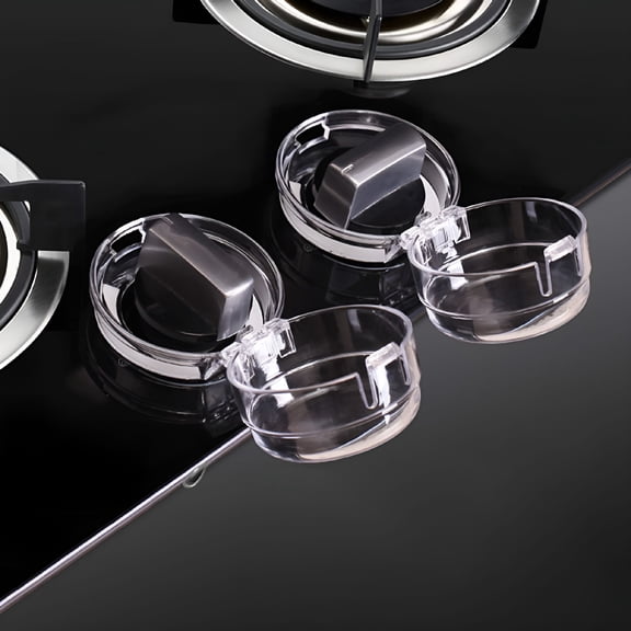 LAMIRO Clear Stove Knob Covers (8 Pack) Child Safety Guards, Large Design - Baby Proof