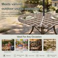 thumbnail image 6 of Round Outdoor Tablecloth with Umbrella Hole and Zipper, Brown Moroccon Tablecloth with Elastic Waterproof, Retro Country Minimalist Abstract Motifs Patio Table Covers for 36" - 44" Pool Tables, 6 of 9