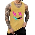 thumbnail image 2 of EOYWHK Tank Tops for Men Loose Fit Tank Funny Print Tees Quick Drying Racerback Workout Shirt for Gym Training Bodybuilding Blouses, 2 of 5