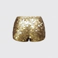 thumbnail image 4 of Bibifish Womens Pants Carnival Punk Sexy Ultra Low Rise Shiny Sequin Shorts Elastic Waist Stretchy Fit Shiny Mini Party Bottoms, 4 of 8