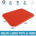 thumbnail image 3 of 2 Pack (9"x12") Silicone Trivets for Hot Pots and Pans - Multi-Purpose & Versatile Trivet Mat - Heat Resistant Silicone Trivet - Durable & Flexible Hot Pads for Kitchen Counter - Orange Red, 3 of 5