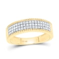thumbnail image 2 of Yellow Silver 5/8Ctw Natural Diamond P1 Gift Square Trio Set, Womens Size: 7.5 / Mens Size: 10, 2 of 3