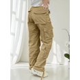 thumbnail image 3 of Women’s High Waisted Beige Wide Leg Pants – Y2K Straight Fit Office Casual Workwear Jogger Style, 3 of 8