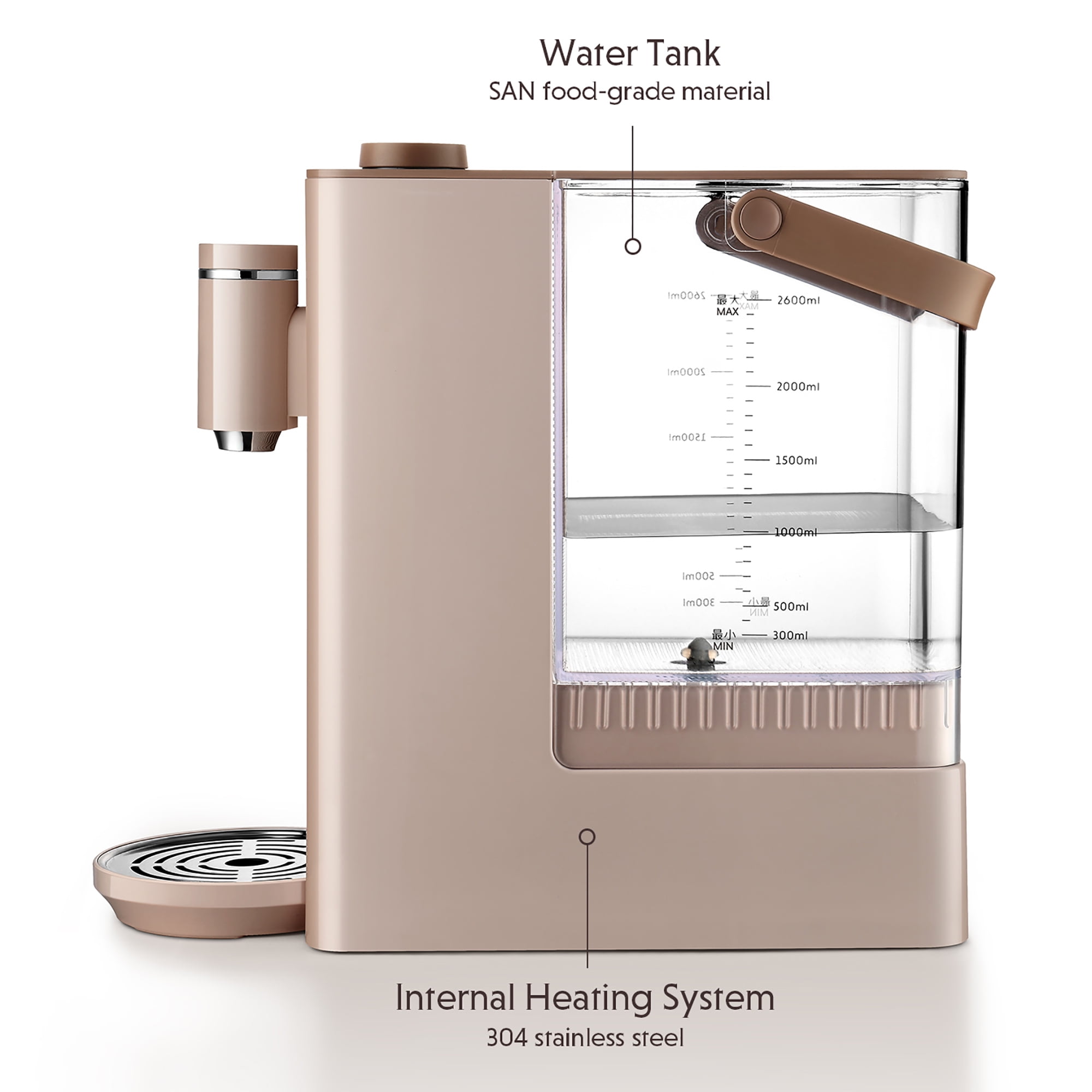 Buydeem S7133 Hot Water Boiler and Warmer, Fresh, Instant, Adjustable  Temperatures (2.6L, Light Pink) - Walmart.com