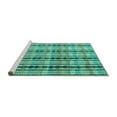 thumbnail image 2 of Ahgly Company Machine Washable Indoor Square Abstract Turquoise Blue Modern Area Rugs, 4' Square, 2 of 4