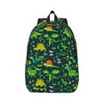 thumbnail image 2 of Rocae Dinosaurs and Tropical Leaves and Flowers for Durable Canvas Backpack Leisure Large Bag Travel Rucksack Multi-function Backpack Medium, 2 of 8
