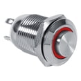 thumbnail image 3 of 12mm Waterproof Metal Momentary Push Button Switch High Flush 4 Pin Red LED 2V, 3 of 5