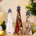 thumbnail image 4 of 3 Pcs Rustic Christmas Tree Wooden Table Decorations Farmhouse Small Christmas Tree Tabletop Centerpieces with Standing Top Star for Home Shelf Mantel Fireplace Table Party Decor, 4 of 6