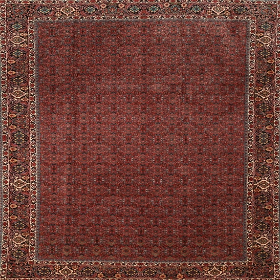 Ahgly Company Machine Washable Indoor Square Traditional Sienna Brown Area Rugs, 6' Square