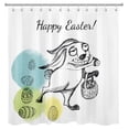 thumbnail image 2 of HVEST Happy Easter Shower Curtain for Bathroom Decor,Funny Rabbit and Easter Eggs Shower Curtain with Hooks Set,Sketch Abstract Line Polyester Waterproof Durable Fabric Bath Accessories 70x69 Inches, 2 of 6