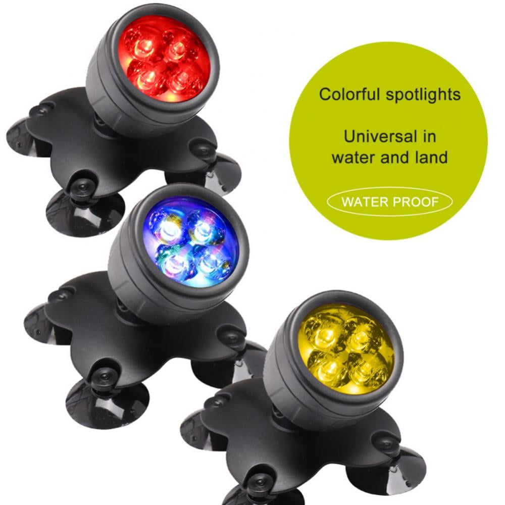 Aquarium Multi-Color Fountain Lights Led Submersible with Remote Fountain 360° Adjustable Landscape Pond Lighting for Ponds 4 in 1 Waterfall Suertree Pond Lights Underwater IP68 Waterproof 
