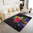 thumbnail image 1 of Frog Area Rug 3'x5'with Non Slip Rugs,Watercolor Rose Flowers Home Decor Office Area Rug,Exotic Jungle Animal Indoor Floor Mat for Playroom Bedside Office, 1 of 5