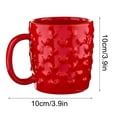 thumbnail image 3 of GFHFHITJ Embossed Hearts Stoneware Ceramic Mug Red Valentine's Day, 3 of 9